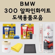 BMW 300 알파인화이트 자동차 붓펜 카페인트 도색 스프레이 퍼티 컴파운드 차량용, BMW스프레이: 300 알파인화이트, 1개 - bmw알파인화이트