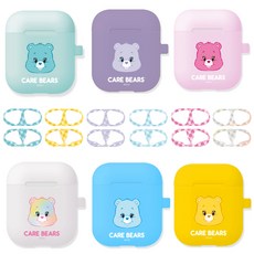 케어베어 에어팟 케이스 + 철가루 방지 스티커, 상세 설명 참조, 트루하트베어 (화이트)