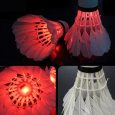 배드민턴 LED 야광 셔틀콕 4P 8P 깃털 나일론, 깃털4p