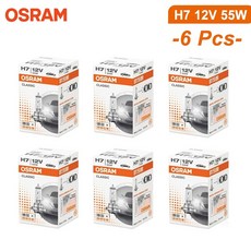 OSRAM CLASSIC 64210 H7 표준 Hi lo 자동차 램프 3200K 화이트 할로겐 라이트 헤드라이트 전구 12V 55W PX26d, 6Pcs Lot