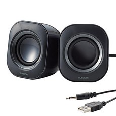 ELECOM PC 스피커 USB 급전 4W 컴팩트 블랙 Amazon 한정 PKG MS-P08UECBK, 상세페이지 참조