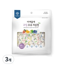 펫시밀 치석제거 우유치실껌 SS 32P, 3개, 192g, 혼합(딸기+바나나+사과+블루베리) - 우유개껌