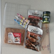 두바이 초콜릿 만들기 재료 키트 피스타치오 다크, 기본 구성 4종, 다크 초콜릿 400g, 저렴한 다퍼주는 키트로 Size Up