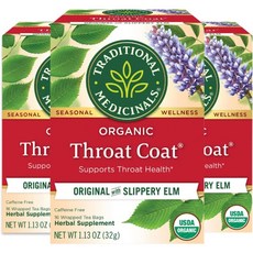 트래디셔널메디시널스 트레디셔널메디시널스 쓰로트 코트 허벌 티 Traditional Medicinals Organic Throat Coat Seasonal Tea, 32g, 6개, 6개