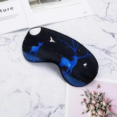 클릭커머스2 전기가열 실크 쑥향초 스팀 뜸쑥 USB 온찜질 완화시키다 눈피로 돕다 자다, 별이총총한하늘 사슴 （양면 실크 )통