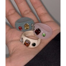 아크릴큐빅반지