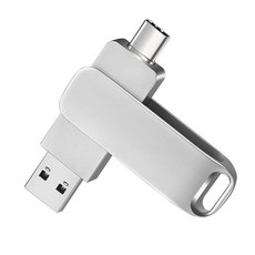 금속 C 타입 키 고속 USB 플래시 드라이브 OTG 펜 64G 스틱 디스크 안드로이드 PC 자동차 TV USB-C 32G 128, 02 은_02 64GB, 1개