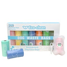 ECO-CLEAN 에코클린 반려 동물 배변 봉투 + 디스펜서 레인보우 사은품 반려견 발톱깎이 증정, 1개, 24개입