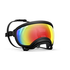 렉스스펙스 강아지 고글 선글라스 블랙/레드 미러 Rex Specs Dog Goggles Black/Clear & Red Mirror, M