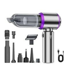 청소 가정용 미니 흡입 강력한 기계 자동차 휴대용 청소기 무선 고출력 진공, 2) Purple, Purple