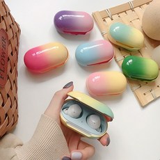 아코케이스 투톤 그라데이션 유광 버즈 버즈플러스 케이스, 핑크옐로우, 버즈/버즈플러스 호환