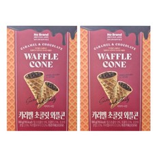 노브랜드 카라멜 초콜릿 와플콘, 2개, 180g