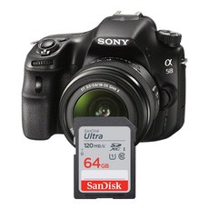 소니 알파 A58 DSLR 카메라 메모리카드 샌디스크 울트라SD 64GB - 소니a58