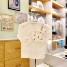 압소바 가볍고 편한 배냇저고리 가운 (23년 F/W 출산선물 2종세트*손수건증정*) 쏘드 피마 저고리&손싸개(IVORY) 따뜻한 오가닉 내의 임신 출산 선물
