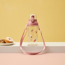 마시기편한 원터치 트라이탄 텀블러 450ML(어깨끈 포함) 디저트래빗 KI0524007, 1개