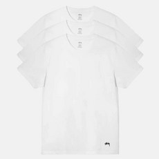 스투시 기본 반팔 티셔츠 무지티 로고 언더셔츠 3개입 1세트 화이트 [국내매장판] UNDERSHIRTS 3PACK WHITE