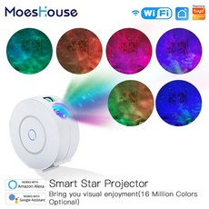 네온사인 스마트 스타 프로젝터 갤럭시 클라우드 움직이는 오션 웨이브 스타 스카이 WiFi 야간 조명 프로젝터 Alexa Google Home Tuya Smart, AU 플러그, 협력사