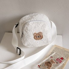 뽀글이 곰돌이 자수 크로스백 ba-6741c