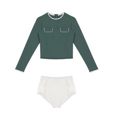 코랄리크 모건 래쉬가드 세트 블루화이트 CQ-LS20401-BW