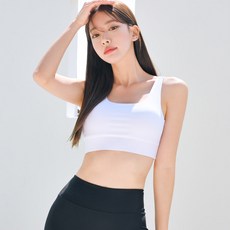 여성 브라탑 래쉬가드 크롭 수영복 스퀘어넥 빅사이즈 심플 스윔 스포츠 비치 웨어 상의 CG205