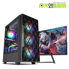 피씨오브플레이어 게이밍 컴퓨터 풀세트 조립PC 데스크탑 본체 사무용 조립컴퓨터, 블랙, 게이밍본체-14번, 500GB, 16GB, WIN11 Home