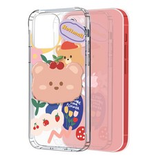 핫티몰 귀여운 빨간모자 곰돌이 캐릭터 그립톡 SET 휴대폰 케이스