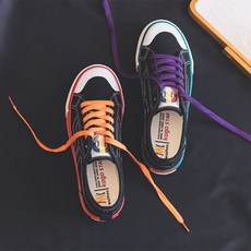 여성 데일리 컬러 매칭 포인트 캔버스화 스니커즈