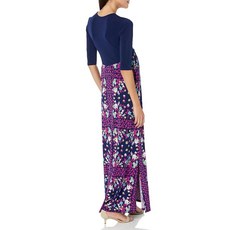 Leota Rent the Runway PreLoved Perfect Maternity 인조 랩 맥시 블루.