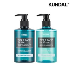 쿤달 퓨어 앤 세이프 여성청결제 300ml 1구+ 남성청결제 300ml 1구, 1세트 - 쿤달남성청결제