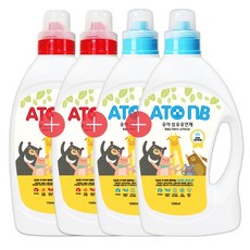 아토엔비 유아세제+섬유유연제(용기) 1500ml 4개(파우더향) 유아세제 유아섬유유연제, 1개