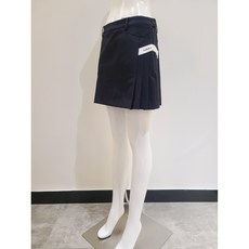  루이까스텔 골프 여성 FW 60%세일 A라인 솔리드 양쪽 사이드 플리츠 이중 허리밴드로 편하게 속바지 내장 골프 스커트 골프 치마 (다크네이비) IN3LTSQ941 @루이IN 