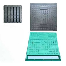 맨홀뚜껑 원형 커버 플라스틱 정화조 라운드 배수구 사각 고무판, 6. 400x500x40 세트, 1개