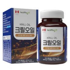 헬시기프트 크릴오일 500mg x 60캡슐 아스타잔틴 DHA EPA 인지질, 1개, 60정