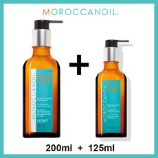 Moroccanoil 모로칸오일 헤어 트리트먼트 200ml+125ml, 라이트 200ml+오리지날 125ml