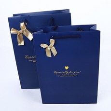 종이쇼핑백 스페셜 네이비 종이가방 50장 연말행사 이벤트 답례품 선물쇼핑백 튼튼한 고급