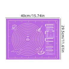 실리콘 베이킹 매트 시트 피자 반죽 논스틱 메이커 페이스트리 주방 액세서리 요리 도구 제빵기 가제트, Purple, 1개