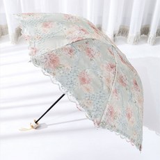 TORIMALL 선블럭 장미 자수 레이스 양산 UPF50+ 햇빛차단 양산