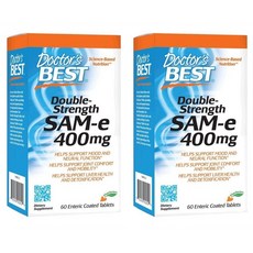 닥터스 베스트 더블 스트렝스 SAM-e 샘이 400mg 60캡슐 X 2통 장용코팅 타블렛, 2개, 60정