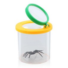 어린이 크롤러 동물 거미 곤충 상자 과학 자연 탐험용 확대경 벌레 항아리 3X 6X, [02] YELLOW, 1개
