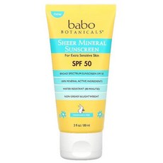 Babo Botanicals 시어 미네랄 자외선 차단제 SPF 50 향료 무함유 89ML 3FL oz)