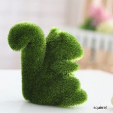 잔디 동물 인공 잔디 몰려 동물 시뮬레이션 녹색 잔디 분재 사랑스러운 동물 모양 마당 정원 가든 용품 가꾸기 꾸미기 데코 장식 홈 아치 장미 화단 울타리 테라스 조형물 석등 인테리, 청설모