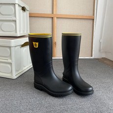 무릎 높이 고무 부츠 방수 미끄럼 방지 레인 낚시용 컬러 블로킹, [05] 44, 1.YELLOW, 05 44