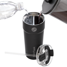 Splitflask 스플릿플라스크 2-in-1 Hot & Cold Vacuum Insulated Tumbler Water Bottle 반반텀블러 보온 보냉 진공 단열 분리된 텀블러, 1개, Hartley Black, 887ml