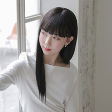 픽앤웨어 여성 패션 긴생머리 통가발 슬릭펌, 내츄럴블랙, 1개