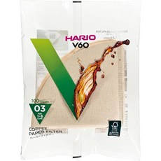 커피 필터 원두용 드립용 하리오 V60 페이퍼 사이즈 02 내추럴 200ct, Size 03