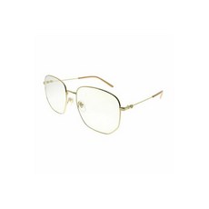 429860 / Gucci GG 0396S 001 Gold Metal Square Sunglasses Transparent Lens