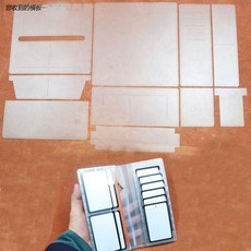 원데이클래스 가죽공방 카드지갑만들기 1 set pvc 템플릿 바느질 패턴 diy 긴 멀티 포켓 가죽 지갑 수제 가죽 공예 accessroies, 없음