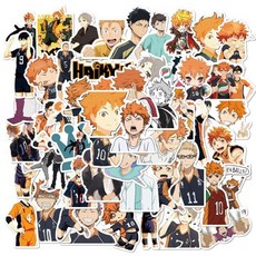 힙한스티커 스티커랜덤팩 노트북꾸미기 TD ZW 50Pcs 50PCS Haikyuu 방수, 50 개