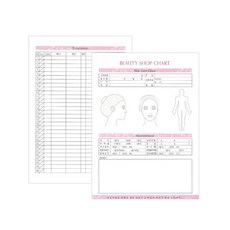 a4 피부관리실 고객차트 피부카르테 피부회원카드 전신 뷰티차트 미용기록 마사지관리 에스테틱고객차트 100매, 1개, 핑크