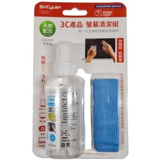 SinCyuan 欣銓 3C產品螢幕清潔組, 天然配方 深海萃取精華素, 去指紋 防靜電, 1組